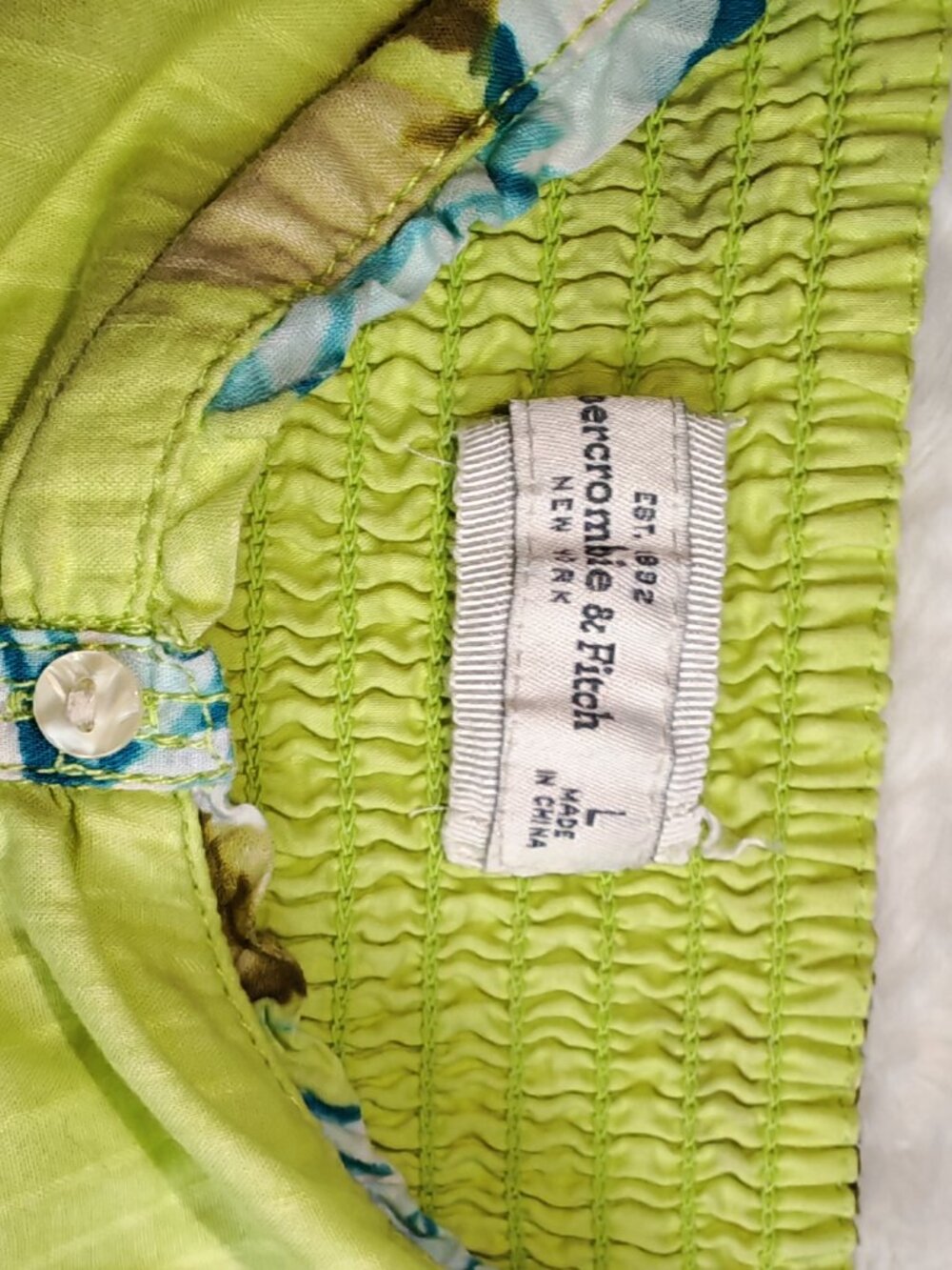 Abercrombie & Fitch Floral Babydoll Sundress Size L 100% Cotton Y2K Cottagecore - Picture 9 of 9